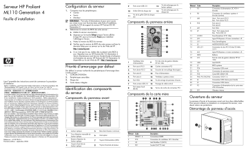 Manuel du propriétaire | HP PROLIANT ML110 G4 SERVER Manuel utilisateur | Fixfr