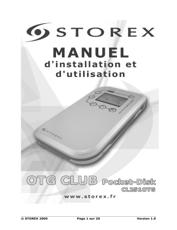 Manuel du propriétaire | Storex OTG CLUB POCKET-DISK CL2510TG Manuel utilisateur | Fixfr