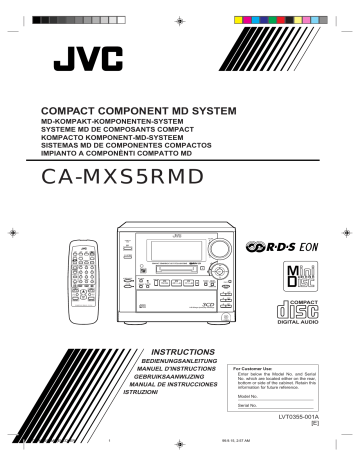 Manuel du propriétaire | JVC CA-MXS5RMD Manuel utilisateur | Fixfr