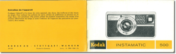 Mode d'emploi | Kodak Instamatic 500 Manuel utilisateur | Fixfr