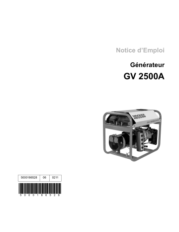 Wacker Neuson GV2500A Portable Generator Manuel utilisateur | Fixfr