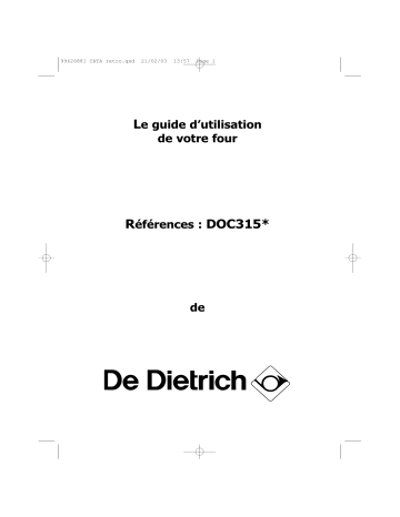 DOC315EF1 | Manuel du propriétaire | De Dietrich DOC315DF1 Manuel utilisateur | Fixfr