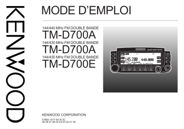 Manuel du propriétaire | Kenwood TM-D700E Manuel utilisateur | Fixfr