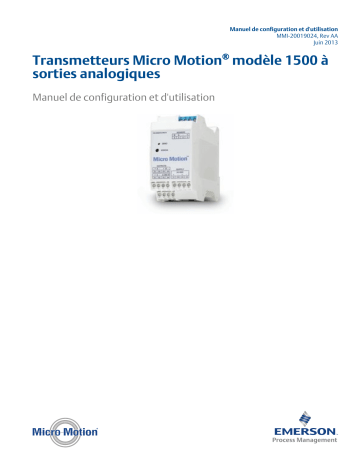 Micro Motion Transmetteurs modèle 1500 à sorties analogiques Manuel du propriétaire | Fixfr