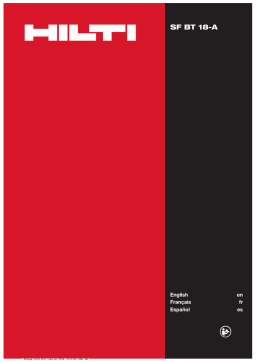 Hilti SF BT 18-A Manuel utilisateur