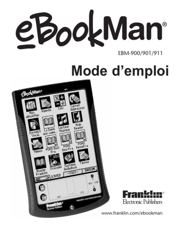 eBookMan-901 | eBookMan-900 | Mode d'emploi | Ectaco eBookMan-911 Manuel utilisateur | Fixfr