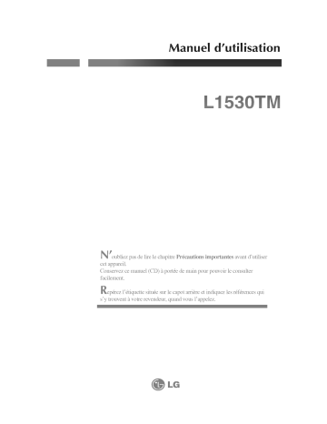 LG L1530TM Manuel du propriétaire | Fixfr