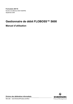 Remote Automation Solutions FloBoss S600 (Gestionnaire de Debit FloBoss S600) Manuel utilisateur