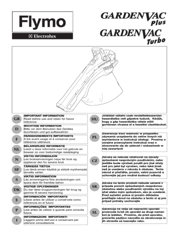 Flymo GardenVac Turbo, GARDENVAC PLUS Une information important | Fixfr