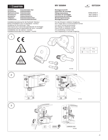 AVM 234S | AVN 224S | sauter AVF 234S Ventilantrieb SUT Manuel utilisateur | Fixfr