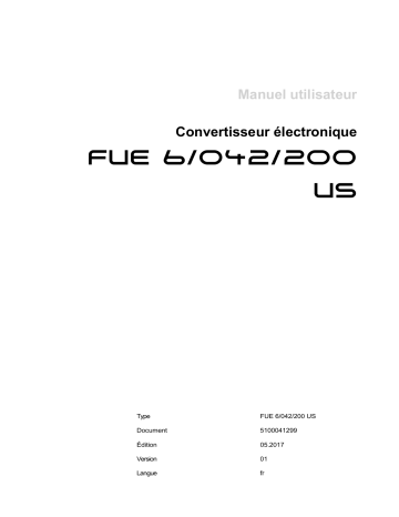 Wacker Neuson FUE 6/042/200 US Portable Frequency Converter Manuel utilisateur | Fixfr