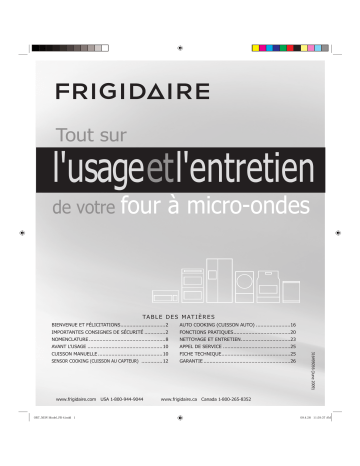 Manuel du propriétaire | Frigidaire FGMV174KF Manuel utilisateur | Fixfr