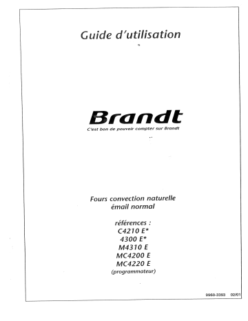 Manuel du propriétaire | Brandt T12BKV79P Manuel utilisateur | Fixfr