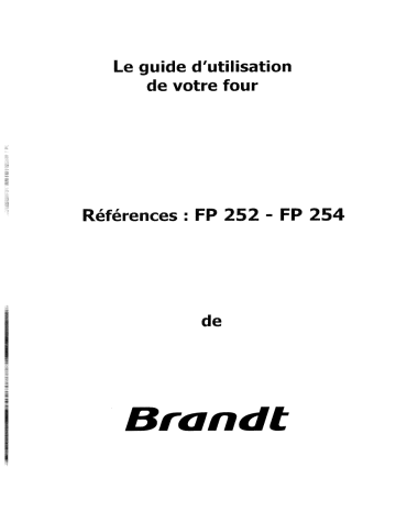 FP252WF1 | FP254WF1 | FP252XF1 | Manuel du propriétaire | Brandt FP254BF1 Manuel utilisateur | Fixfr
