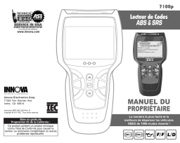 Innova OBD2 7100p Diagnostic Scan Tool Manuel utilisateur