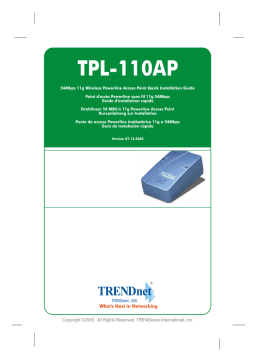 Trendnet TPL-110AP Wireless Powerline Access Point Manuel utilisateur