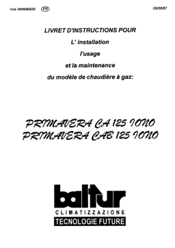BALTUR PRIMAVERA CA 125 IONO Manuel utilisateur