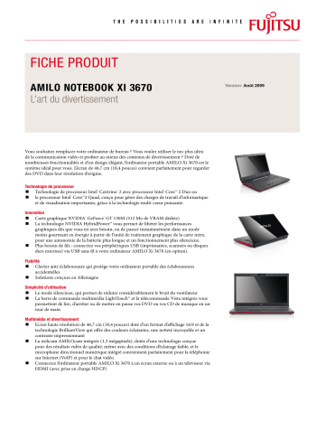 Manuel du propriétaire | FUJITSU SIEMENS AMILO Xi 3670 Manuel utilisateur | Fixfr