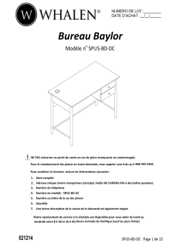 Whalen SPUS-BD-DC Baylor Computer Desk- Dark Cherry  Manuel utilisateur