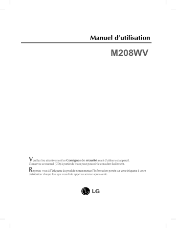 LG M208WV-BZ Manuel du propriétaire | Fixfr