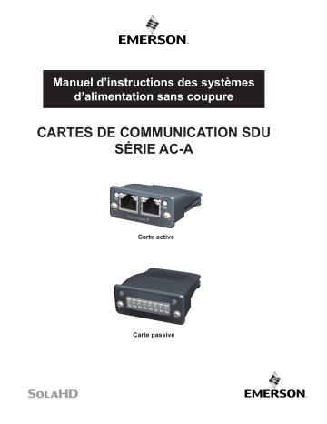 Mode d'emploi | SolaHD Cartes de Communication SDU, A272-291 Manuel utilisateur | Fixfr