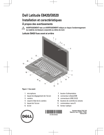 Dell Latitude E6420 laptop Guide de démarrage rapide | Fixfr