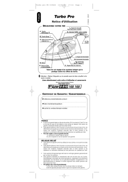 CALOR REPASSAGE FERS TURBO PRO 2710 Manuel utilisateur