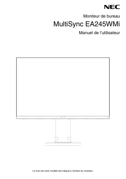 NEC EA245WMi-BK 24" Widescreen Desktop Monitor Manuel utilisateur