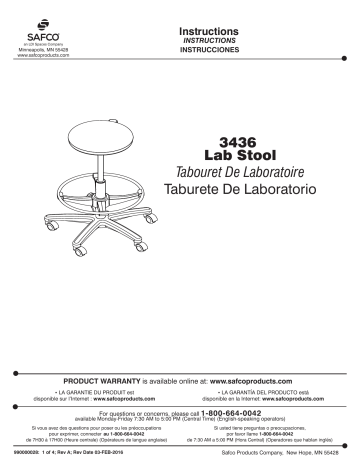 Installation manuel | Safco 3436BL Step Stool Guide d'installation | Fixfr