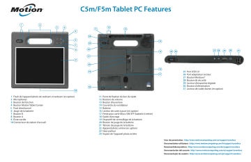 C5m Windows 8.1 | Guide de démarrage rapide | Motion Computing F5m Windows 8.1 Manuel utilisateur | Fixfr