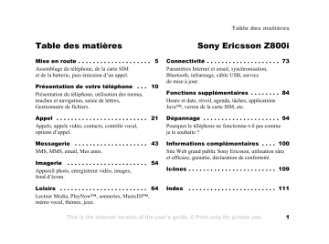 Mode d'emploi | Sony Z800i Manuel utilisateur | Fixfr