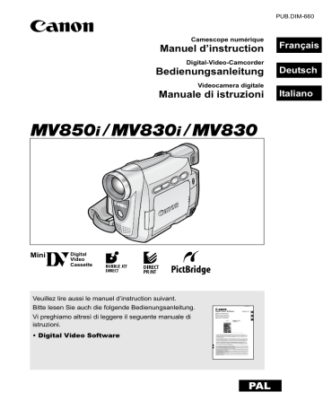 Manuel du propriétaire | Canon MV850i Manuel utilisateur | Fixfr