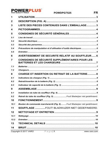 Manuel du propriétaire | Powerplus POWDPG7525 Manuel utilisateur | Fixfr