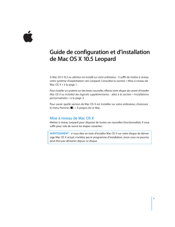 Mode d'emploi | Apple Mac OS X v10.4 Leopard Manuel utilisateur | Fixfr