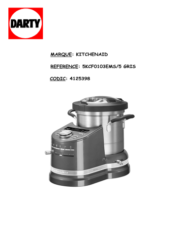 Manuel du propriétaire | KitchenAid COOK PROCESSOR ARTISAN 5KCF0103EMS Manuel utilisateur | Fixfr