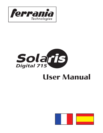 Manuel du propriétaire | Ferrania SOLARIS DIGITAL 715 Manuel utilisateur | Fixfr