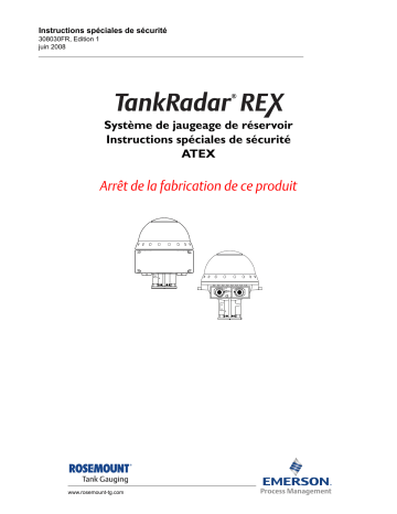 Mode d'emploi | Rosemount TankRadar Rex Système de jaugeage de réservoir Manuel utilisateur | Fixfr