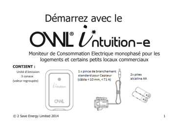 Manuel du propriétaire | OWL Intuition -E Manuel utilisateur | Fixfr