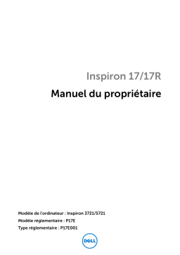 Dell Inspiron 17R 5721 laptop Manuel du propriétaire