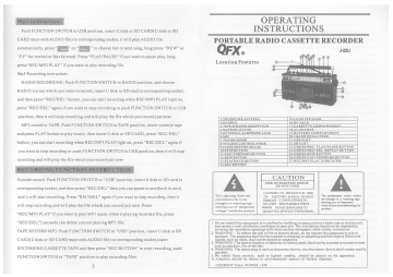 QFX J-22U RERUN X RADIO AND CASSETTE TO MP3 CONVERTER Manuel utilisateur | Fixfr