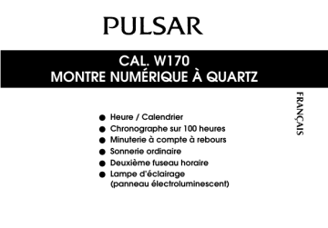 Mode d'emploi | Pulsar W170 Manuel utilisateur | Fixfr