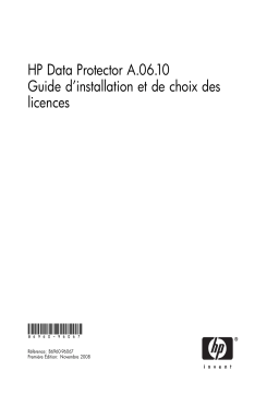 HP DATA PROTECTOR V6.1 SOFTWARE Manuel utilisateur