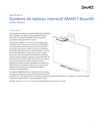 SMART Technologies UF70 (i6 systems) spécification | Fixfr