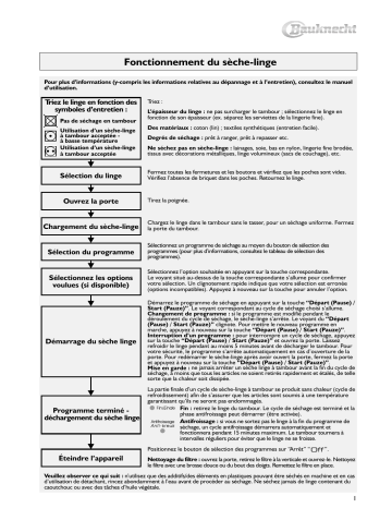 Manuel du propriétaire | Bauknecht TRAA Excellence 2 Manuel utilisateur | Fixfr