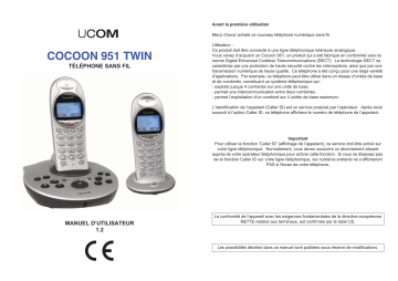 Manuel du propriétaire | UCOM COCOON 951 TWIN Manuel utilisateur | Fixfr