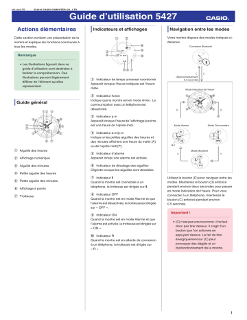 Mode d'emploi | Casio 5427 Manuel utilisateur | Fixfr