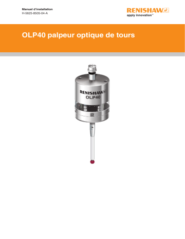 Renishaw OLP40 optical lathe probe Guide d'installation | Fixfr