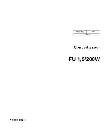Wacker Neuson FU 1,5/200 W Portable Frequency Converter Manuel utilisateur | Fixfr