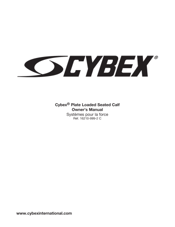 Manuel du propriétaire | Cybex International 16210 SEATED CALF Manuel utilisateur | Fixfr