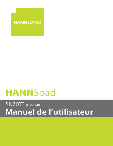 SN-70T3 | Mode d'emploi | Hannspree HannsPad SN70T3 Manuel utilisateur | Fixfr